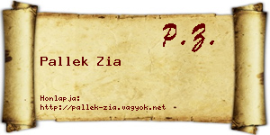Pallek Zia névjegykártya